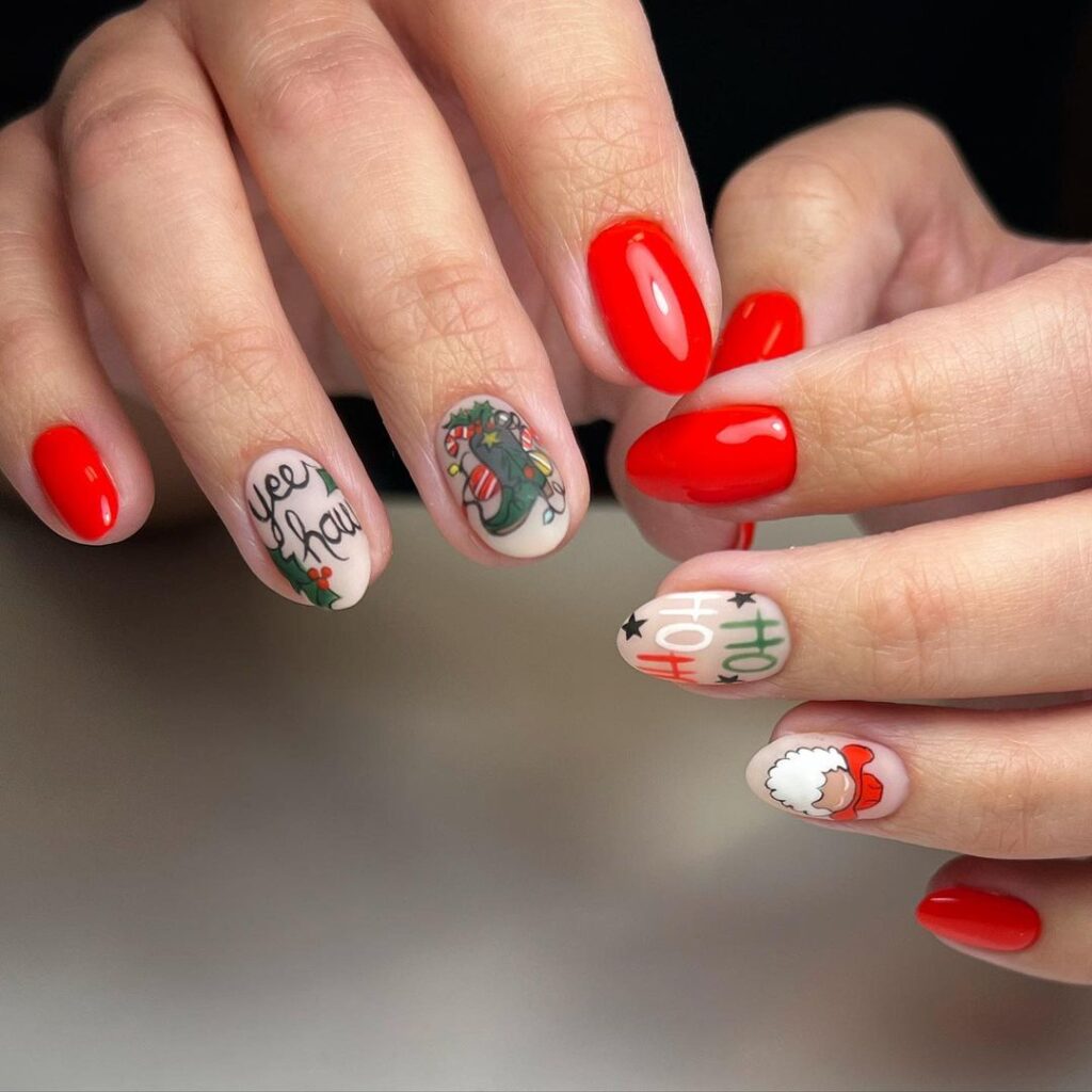 Cowgirl Christmas Nails