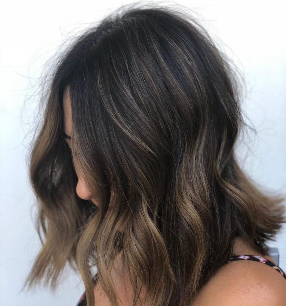 Espresso Hair With Honey Highlights