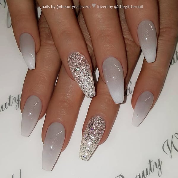 Gray Ombre With Glitters