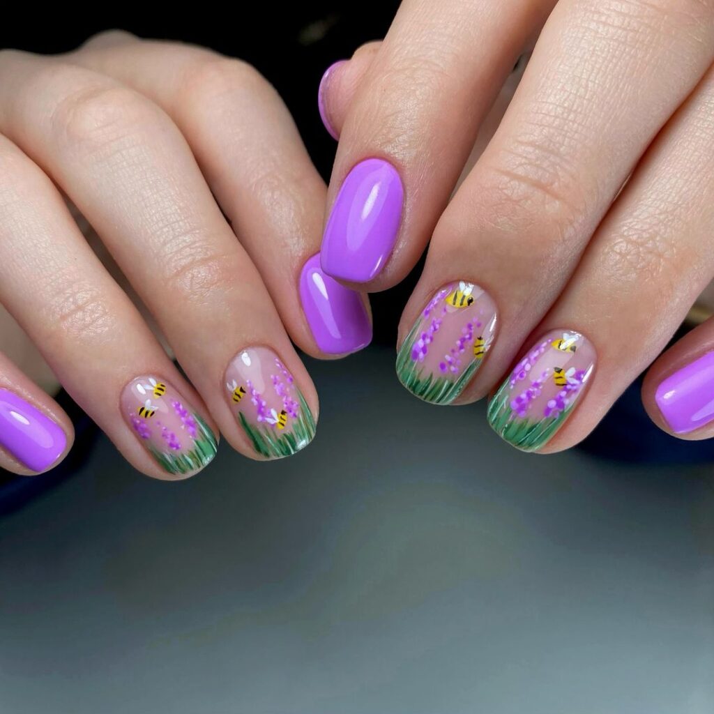Lavender & Bees Nails