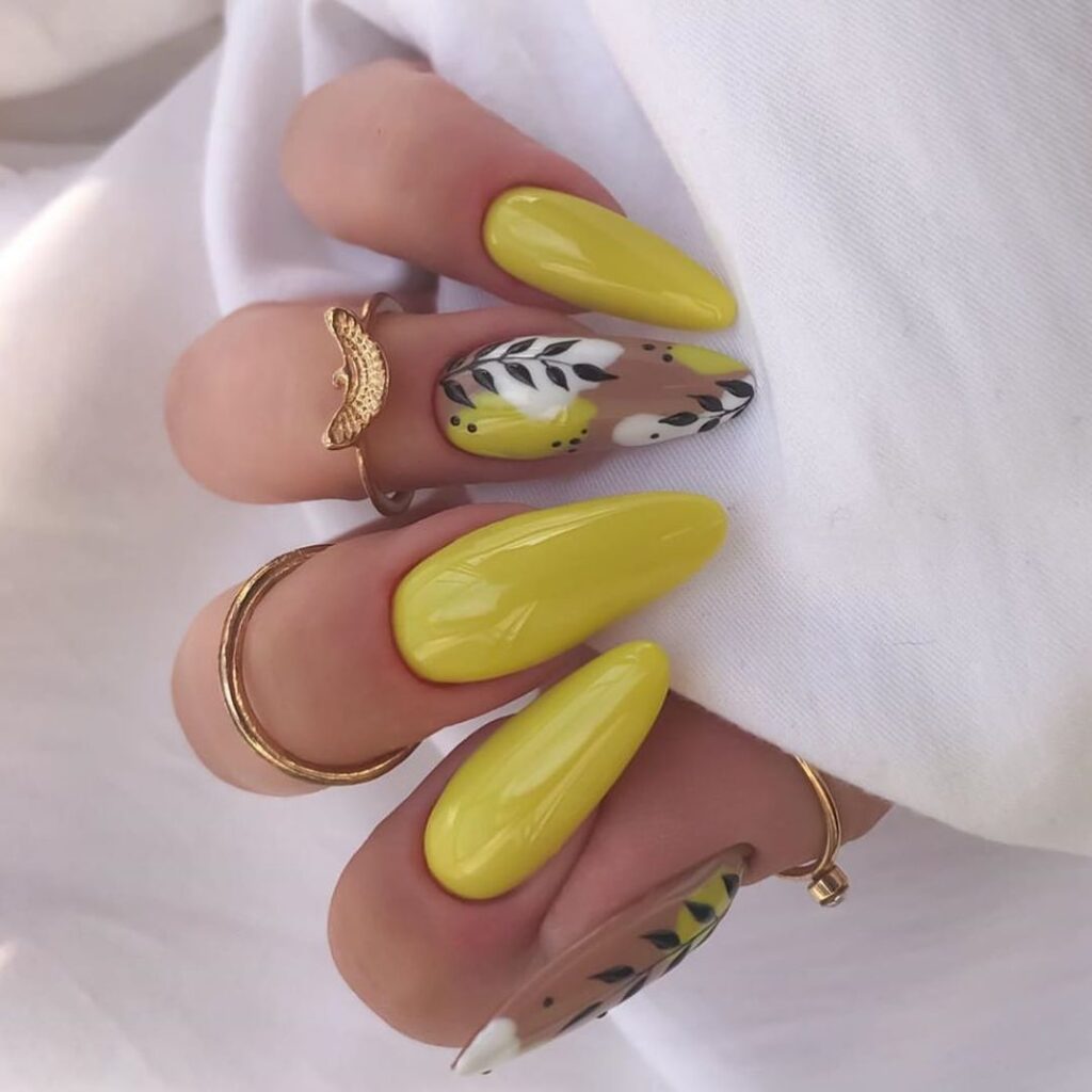 lime yellow nails