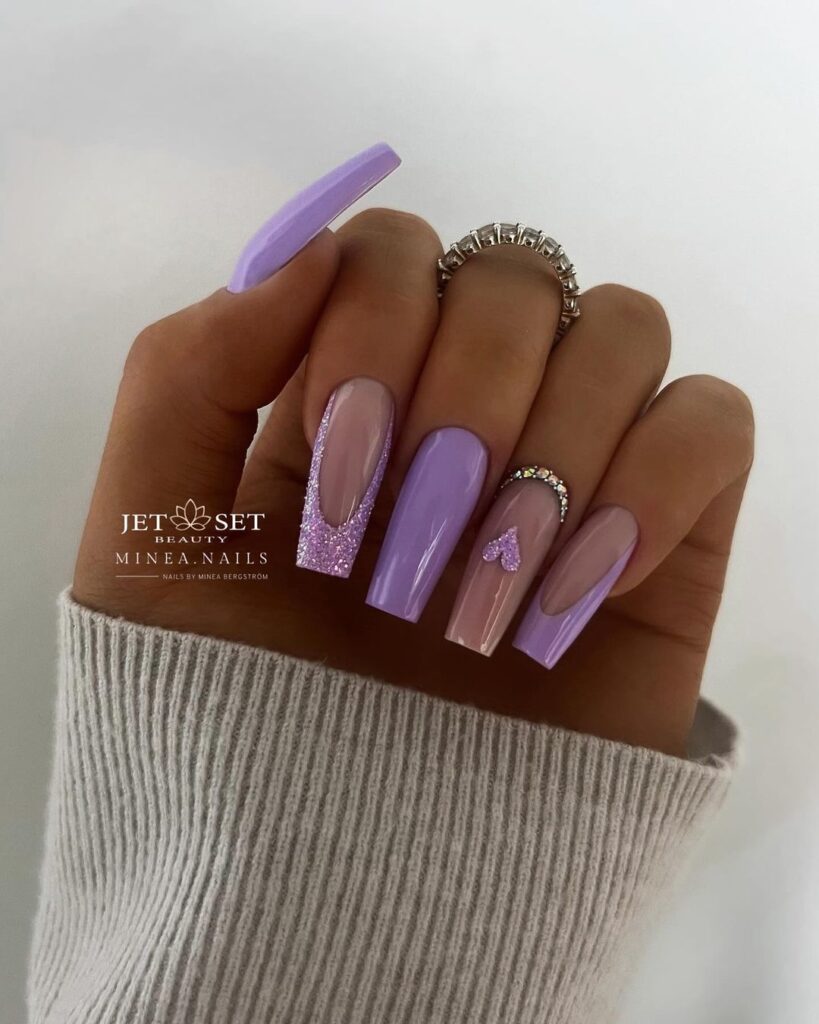 Purple V-Day Nails