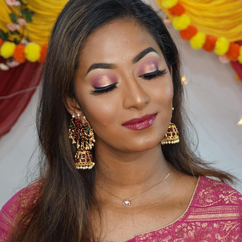 Rose Gold Glam Diwali Look