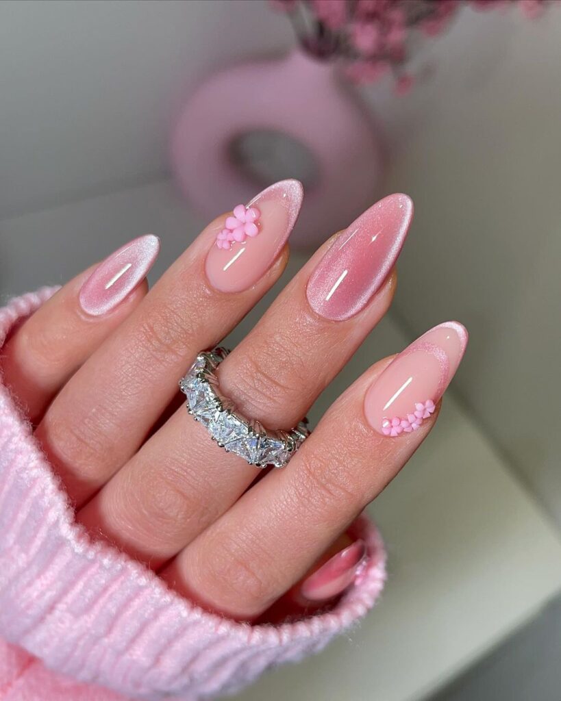 The Cutest 3D Floral Pink Mani 