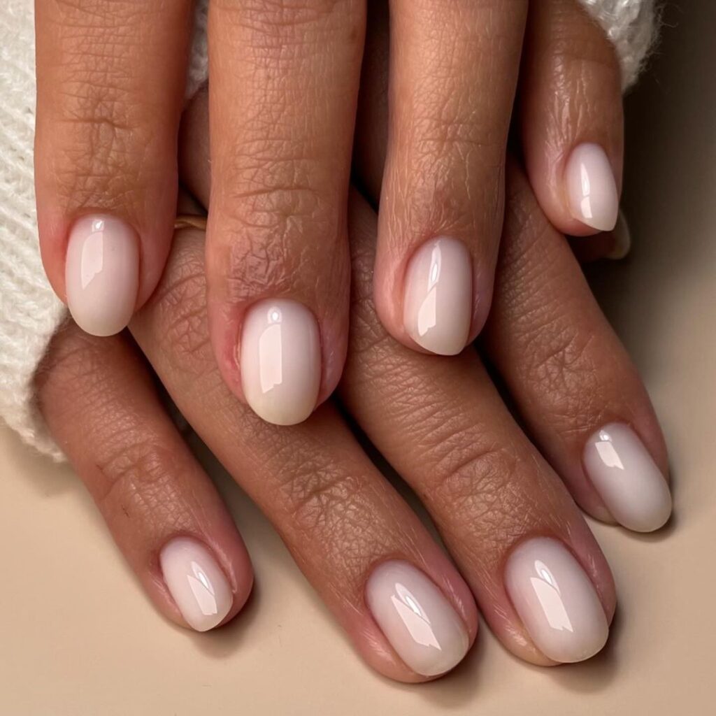 Trendy Milky White Nails