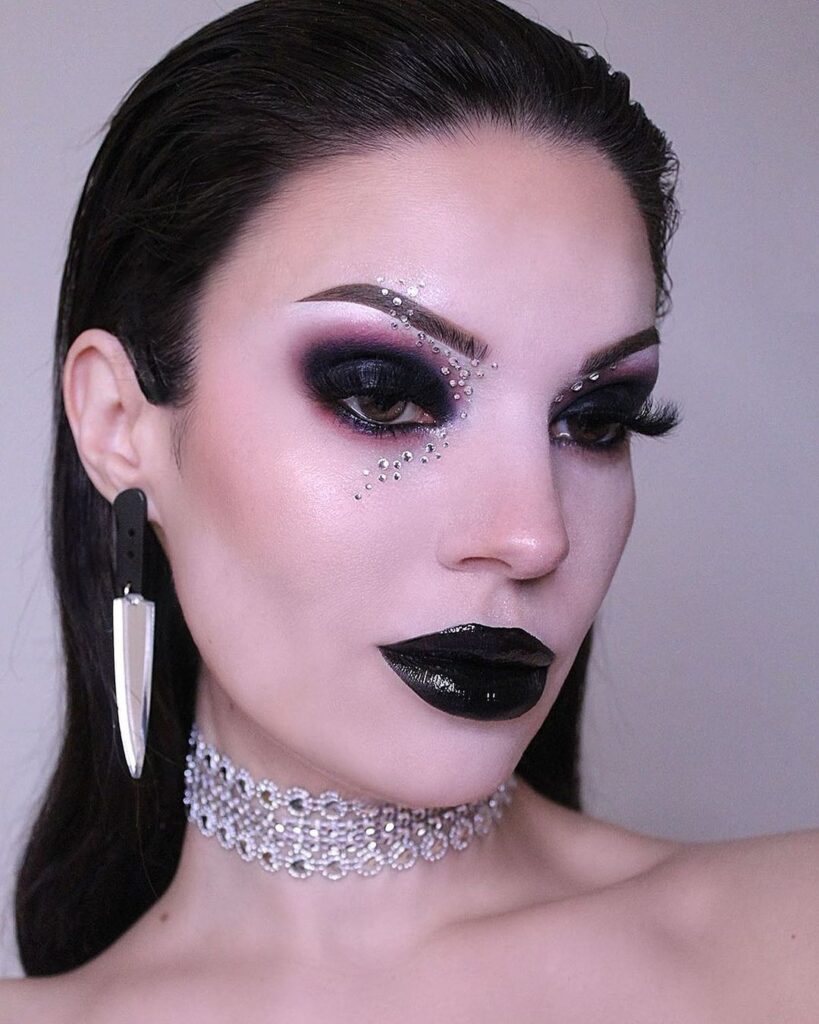 all black everything clean goth makeup