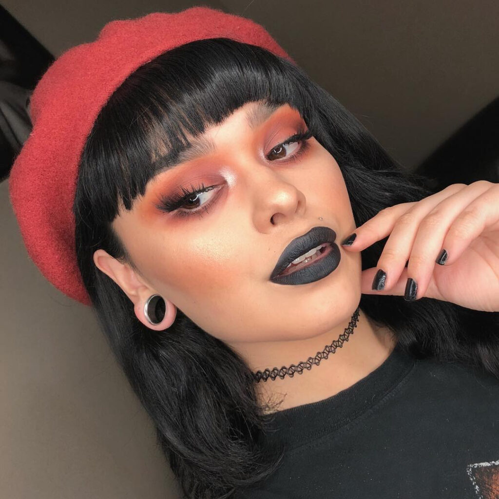 black lipstick clean goth makeup
