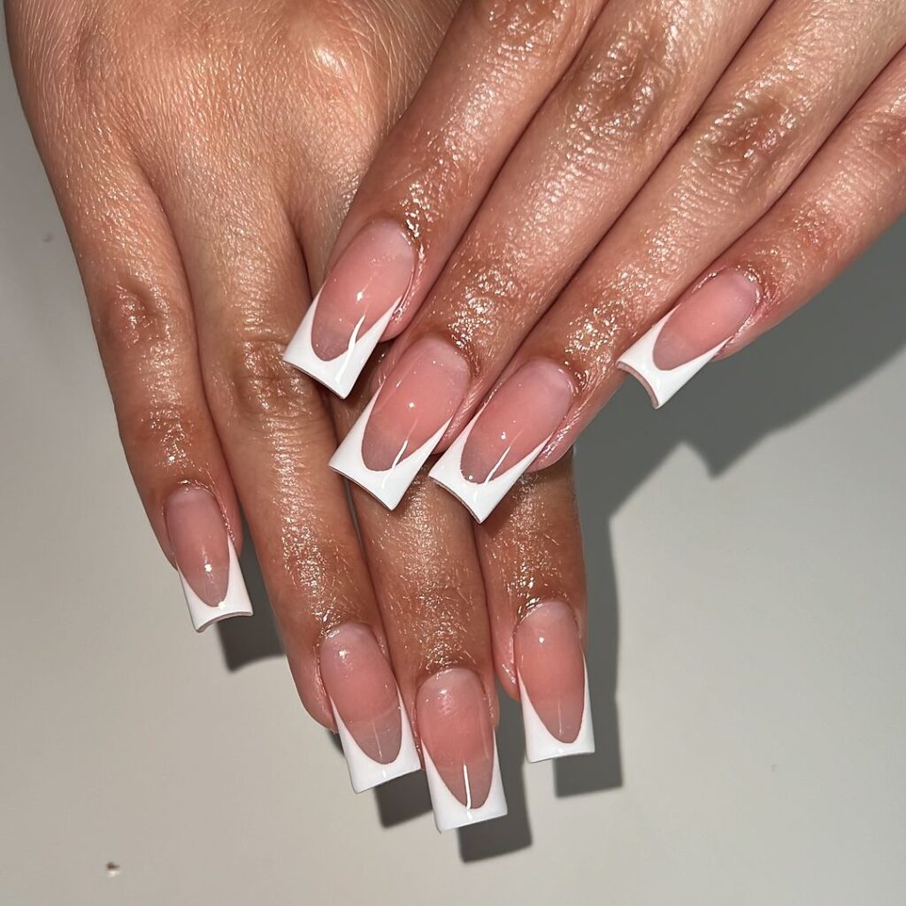 classic french square nails