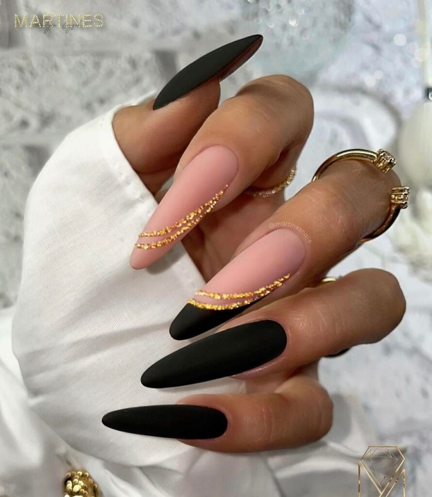 classy black nails