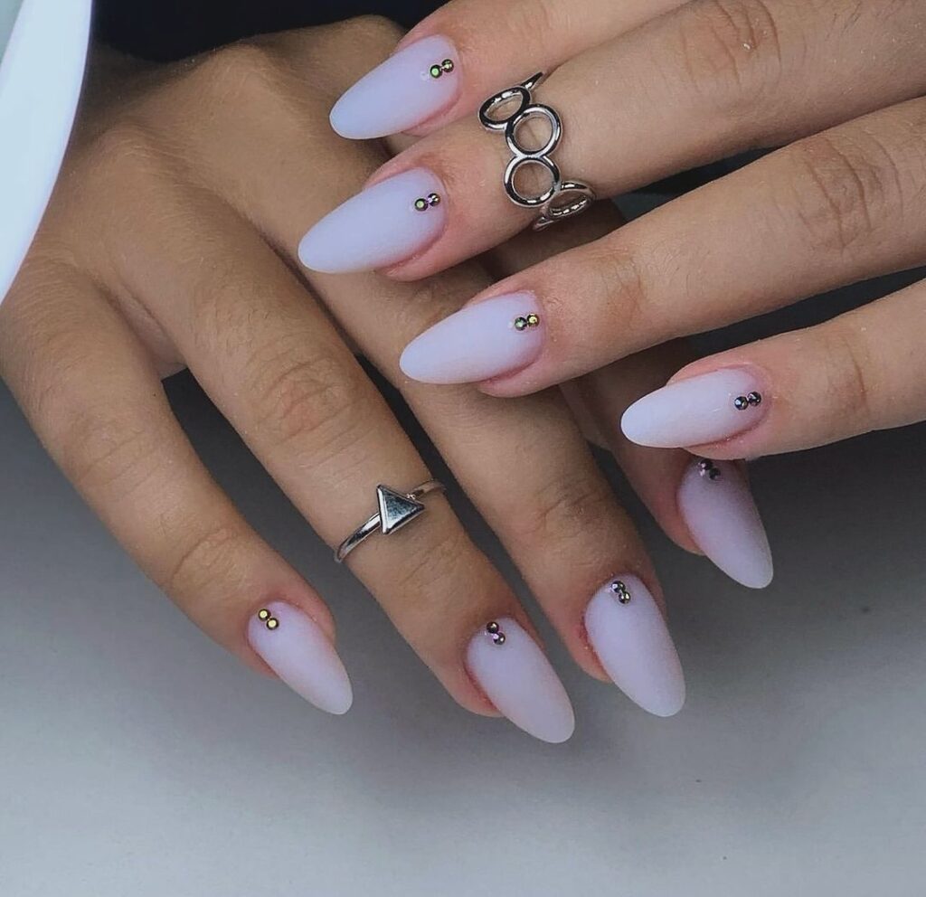 classy milky white nails