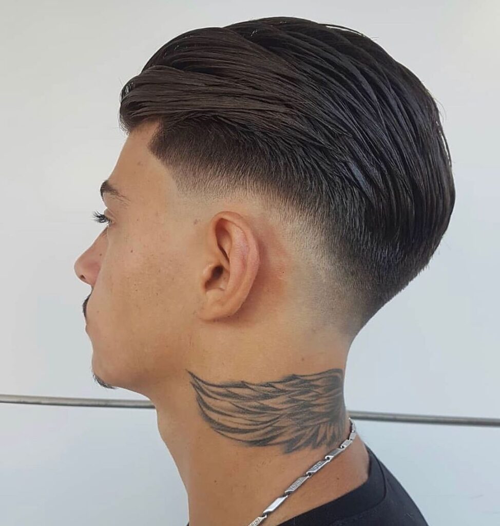 comb over with a low fade