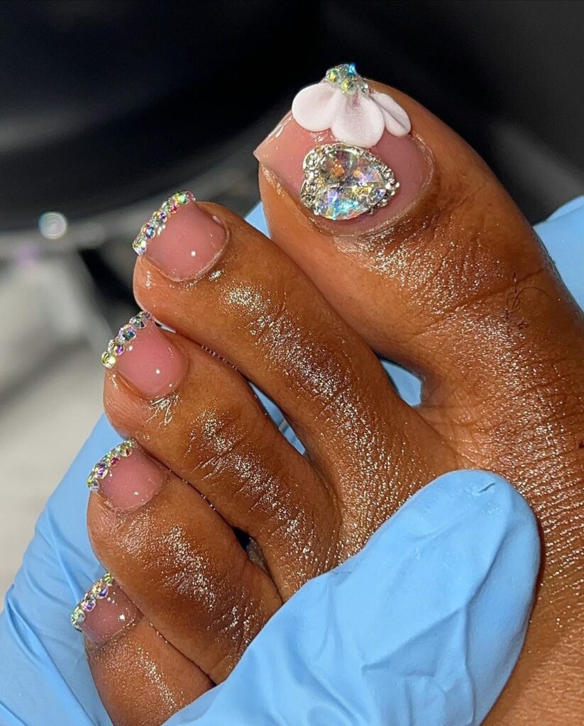 floral spring toe nails
