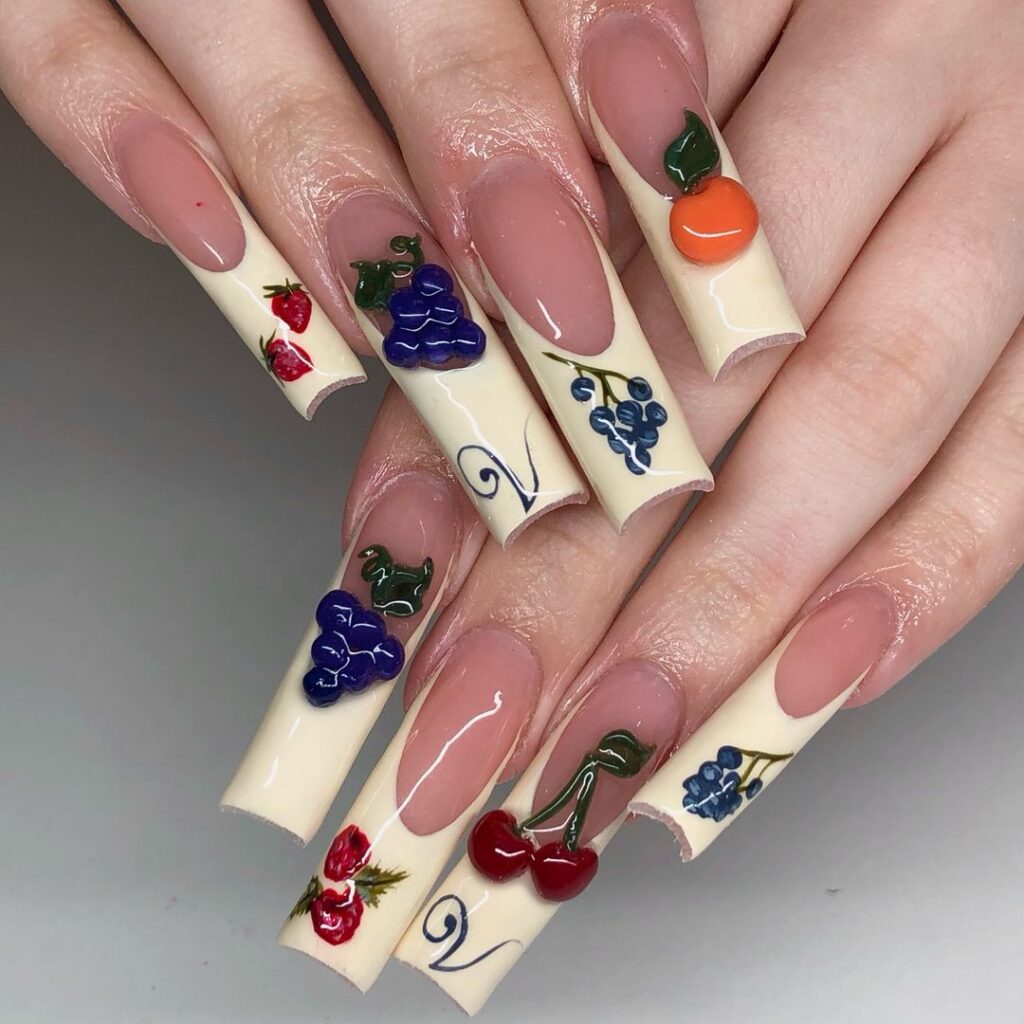 fruity spring nails