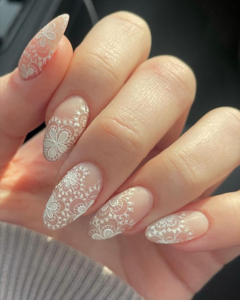 lace classy nails