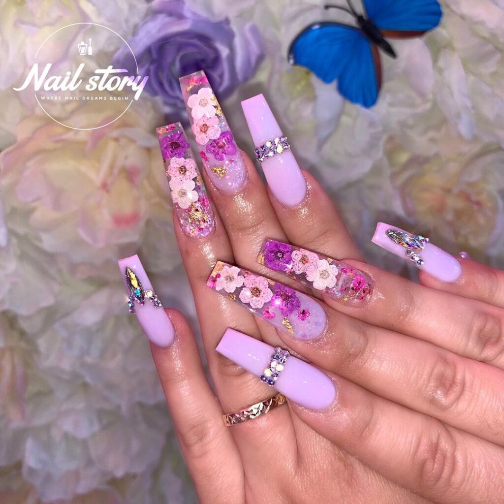 lavender spring nails