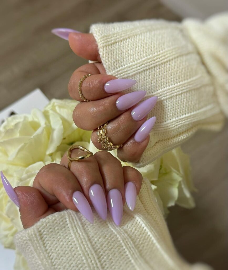 milky purple classy nails