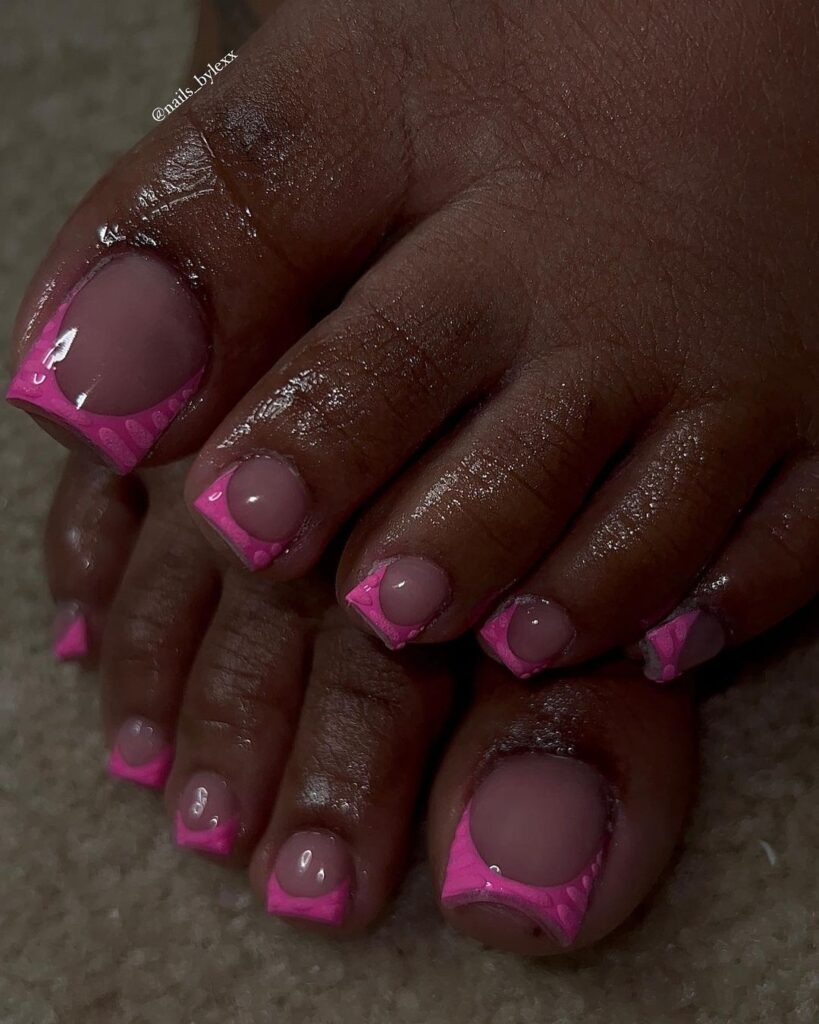 pink croc french pedicure