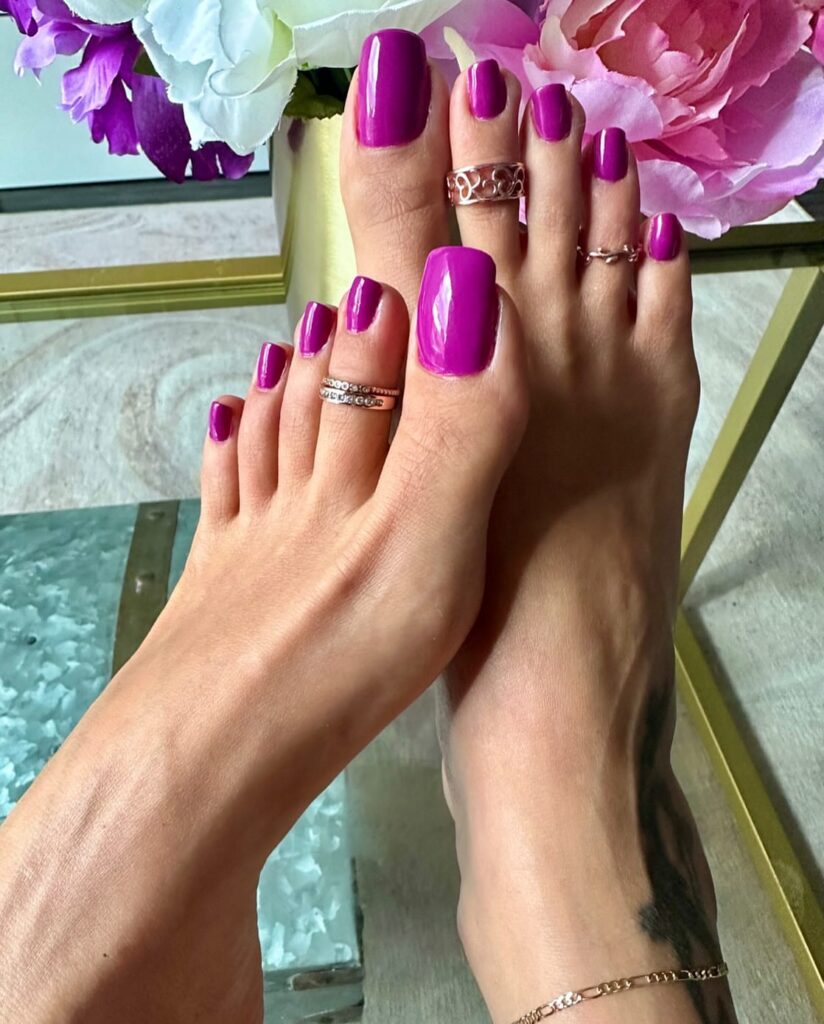 purple spring toe nails