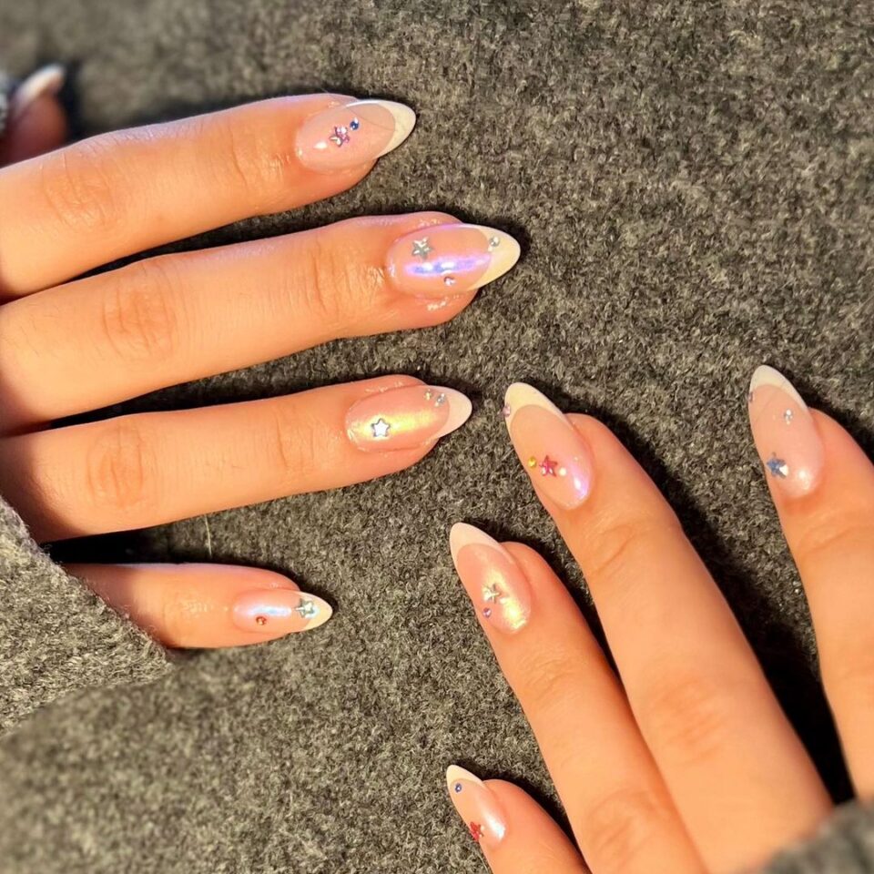 Hailey Bieber Glazed Donut Nails Are Tipped To Be The Most Viral Mani Trend This Season