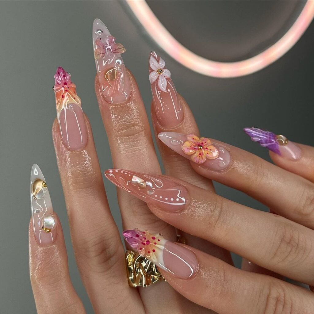 tropical spring nails