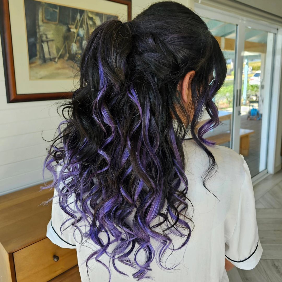 curly half updo