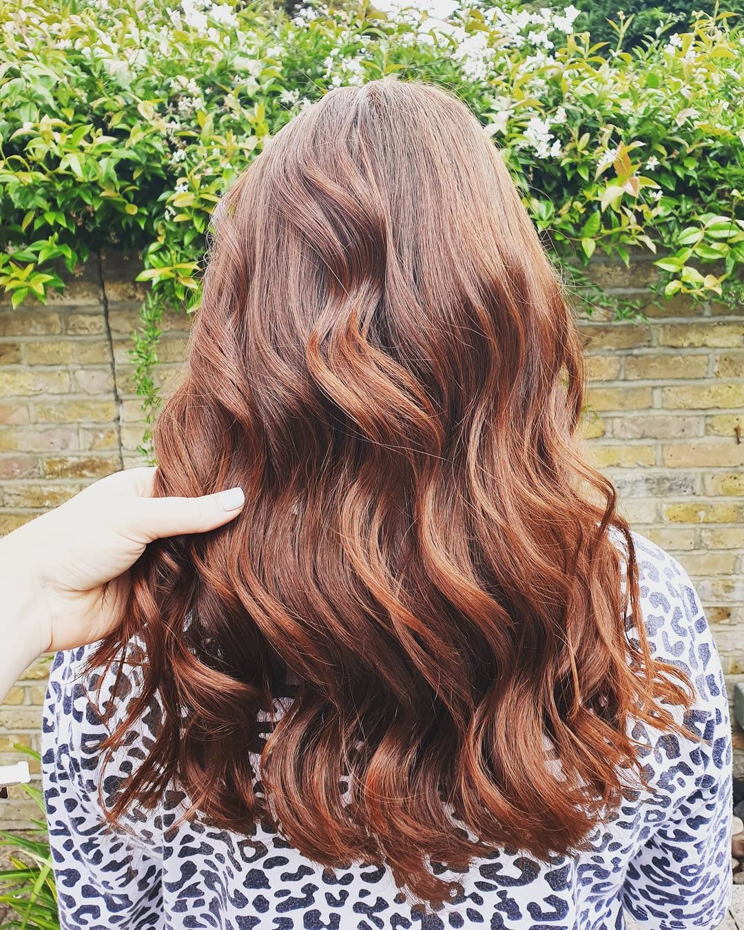 glossy copper auburn hair