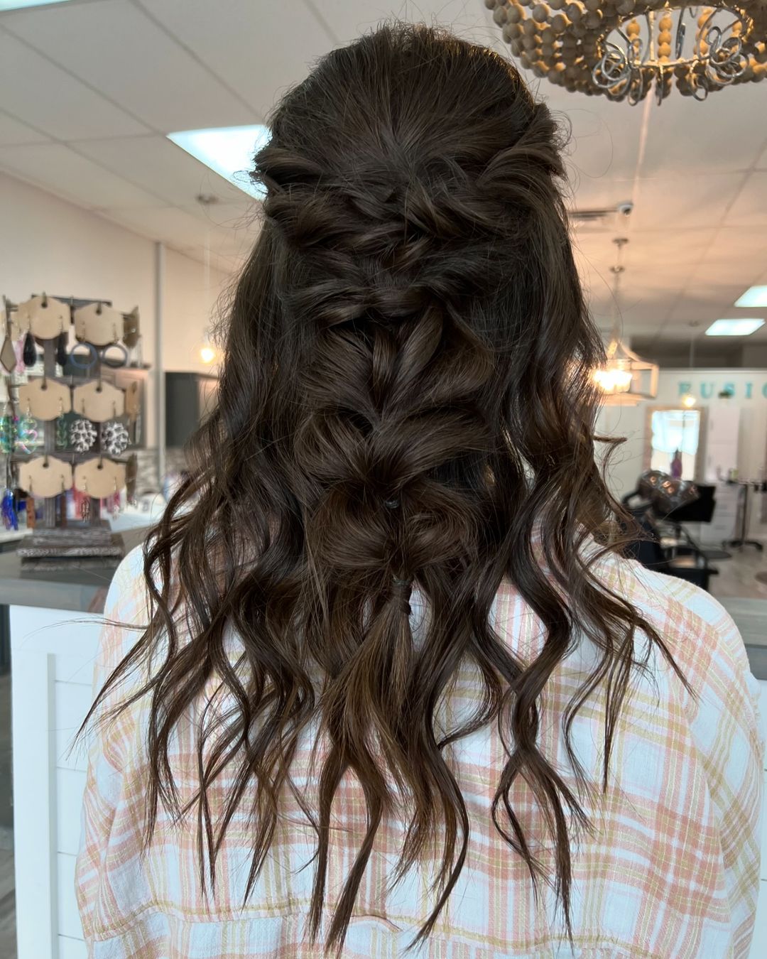 boho half updo