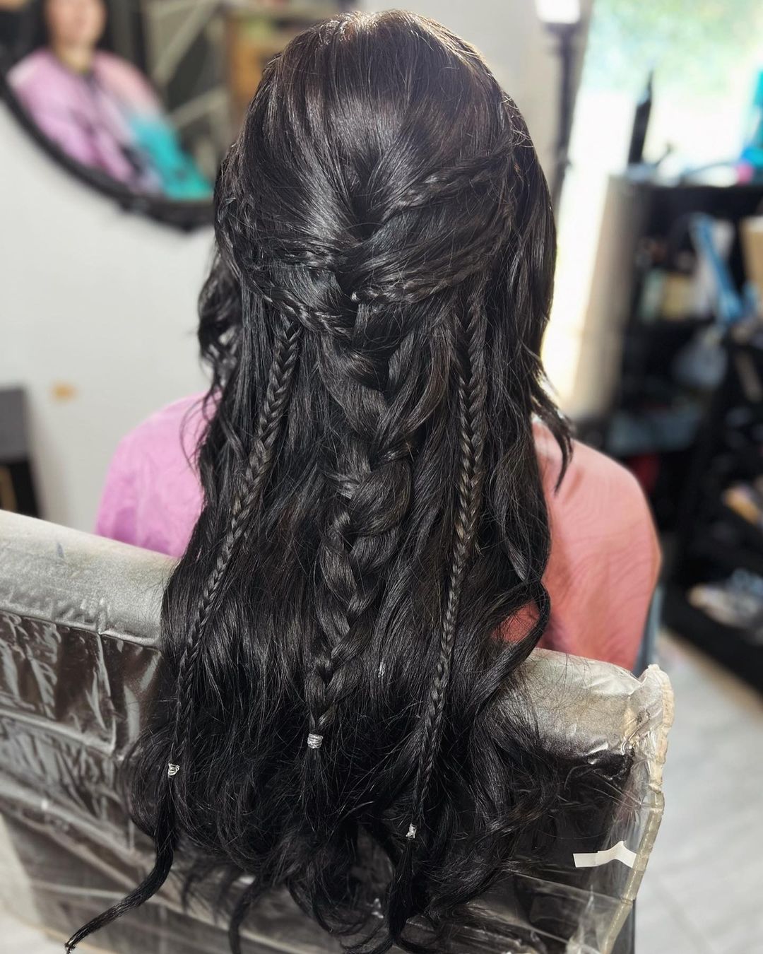 braided half updo