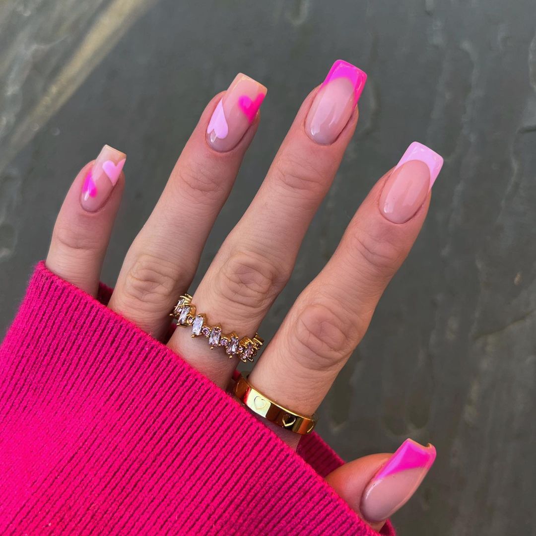 pink french tip nails