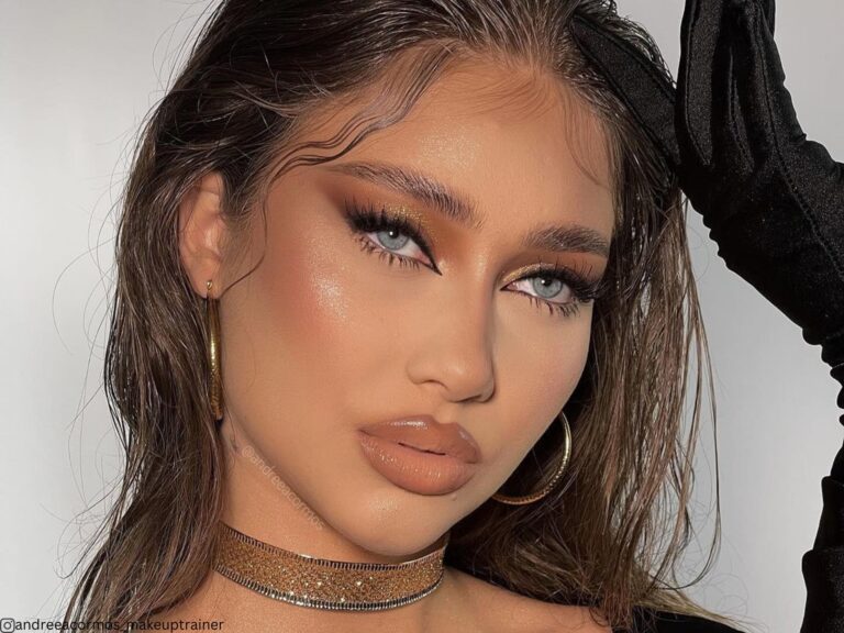 maquillage de bal de fin d'année en or