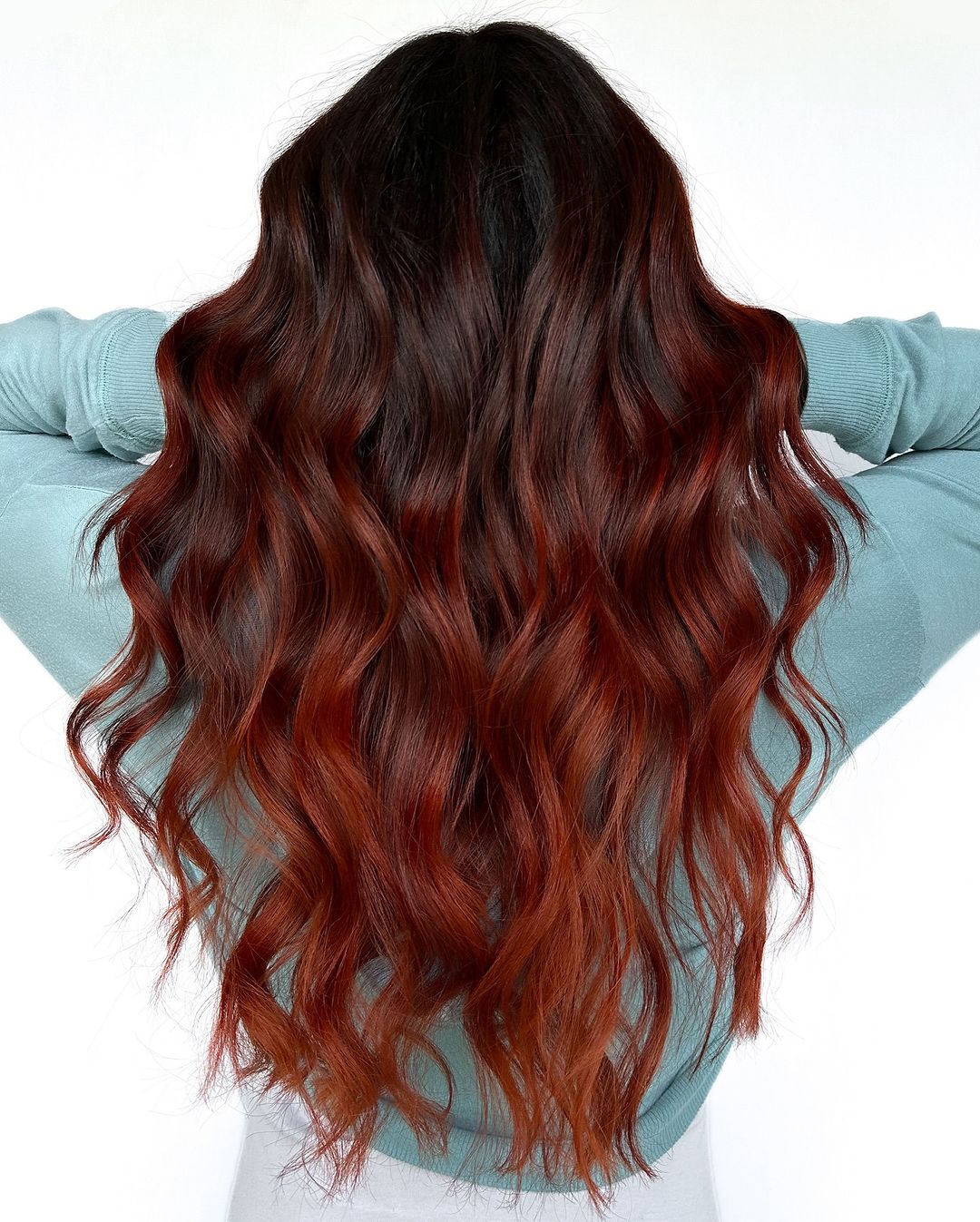 red hot chili chocolate balayage