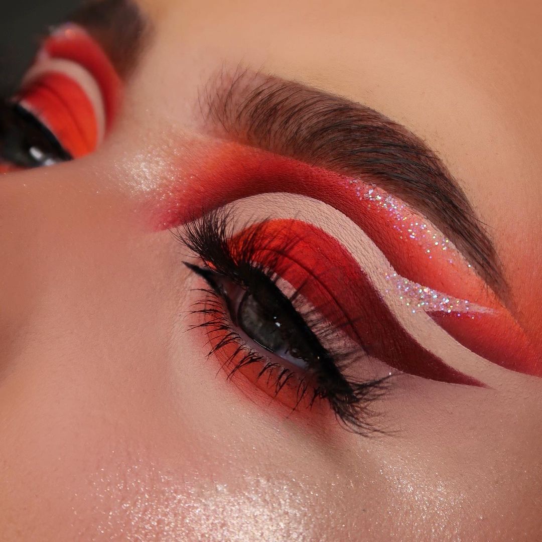 glam red double cut crease