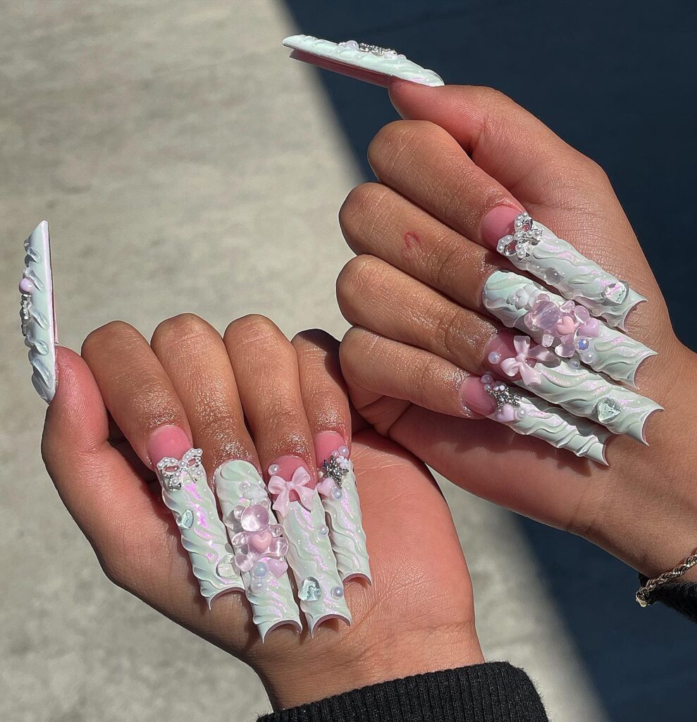 3d baddie nails