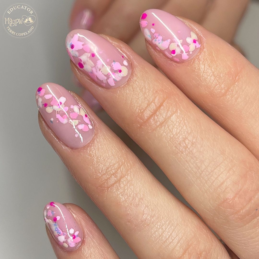 artistic pink nails