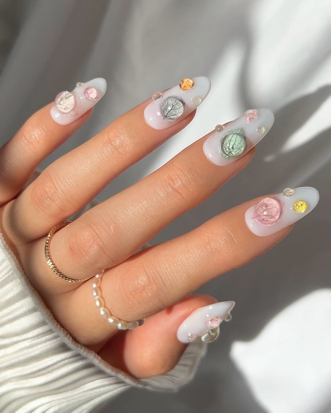 unhas de gota de orvalho