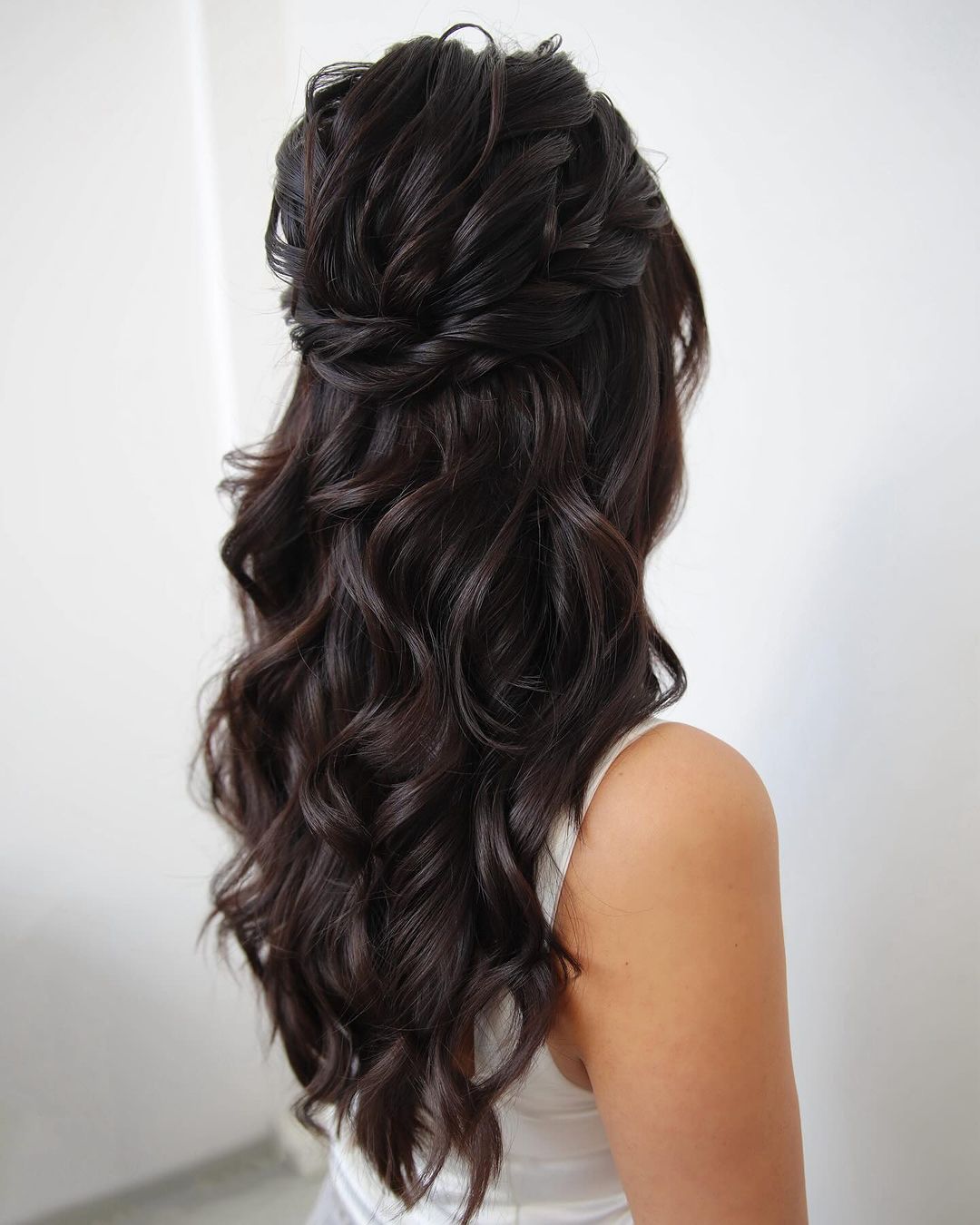 braided crown half updo