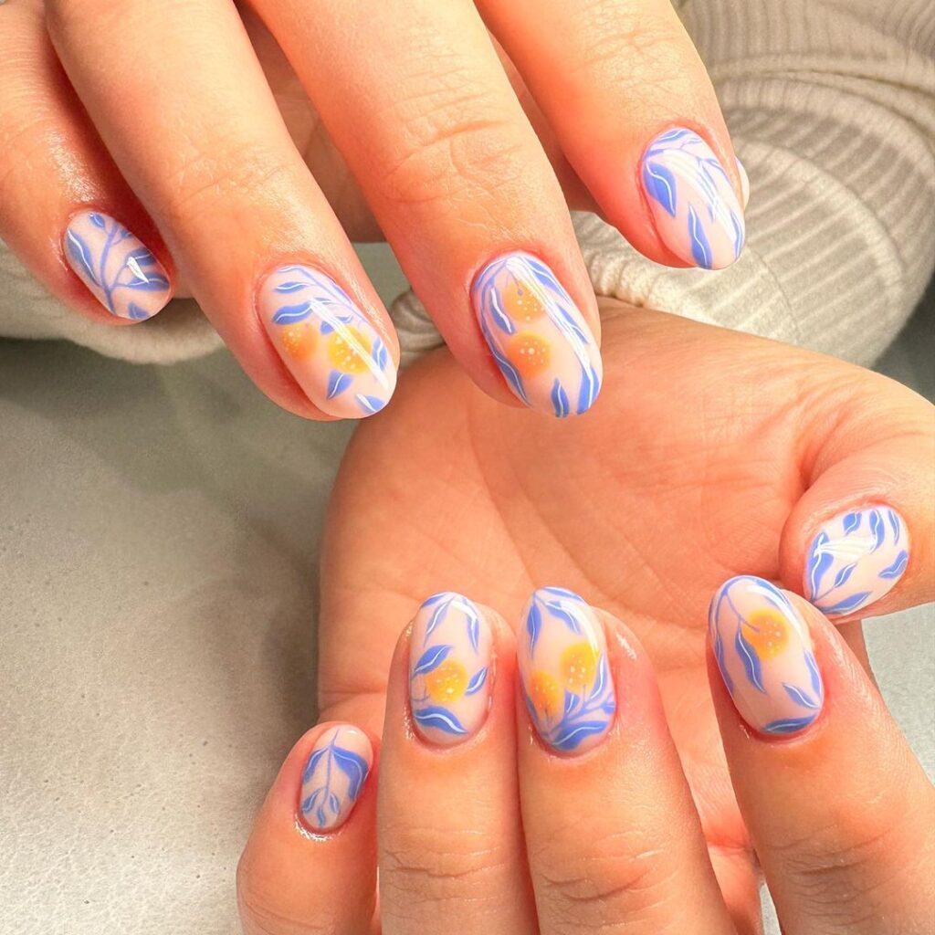 Clementine Blue Nails
