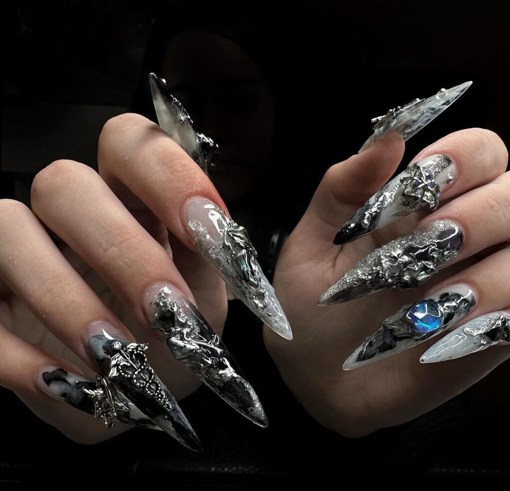 Crazy Gothic Nail Design