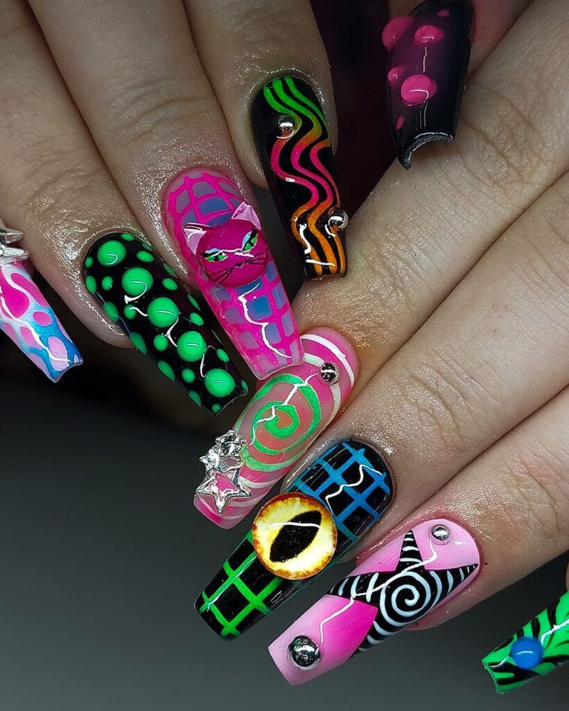 Freestyle Neon Nails