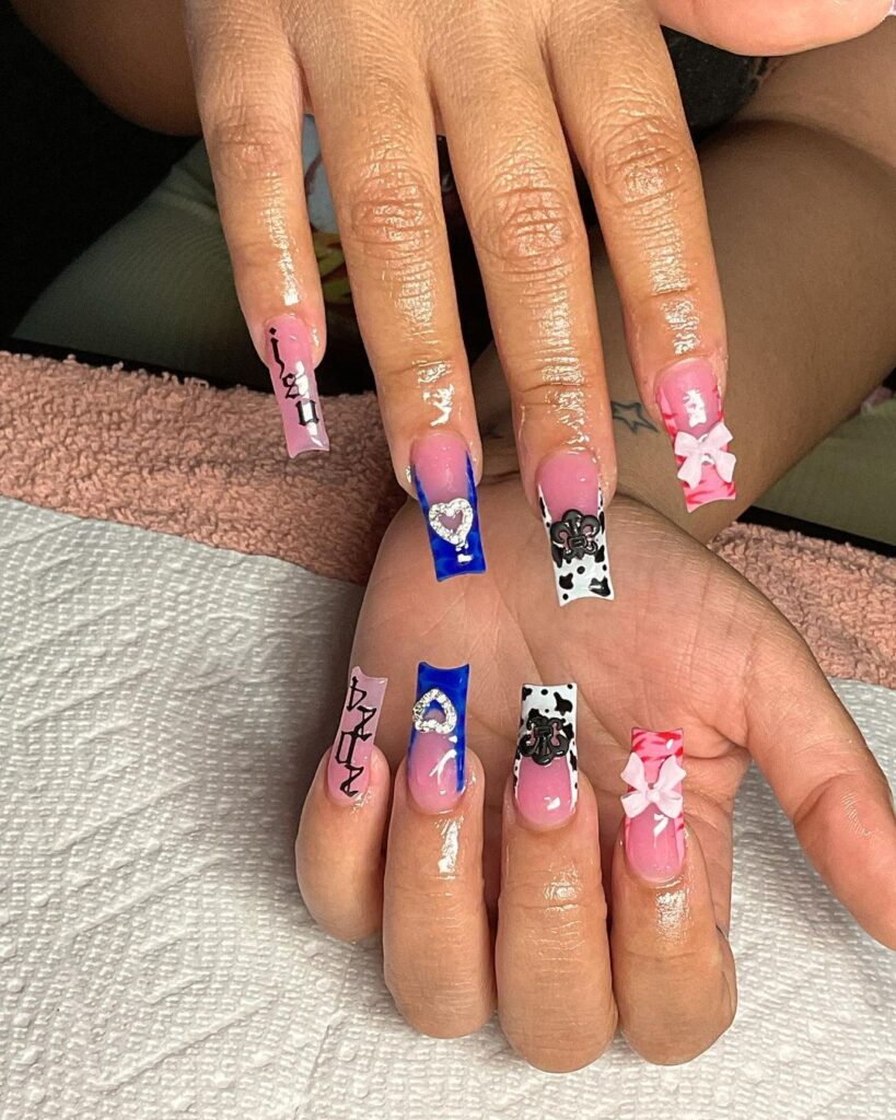 Graduation Nails With Lovely Prints