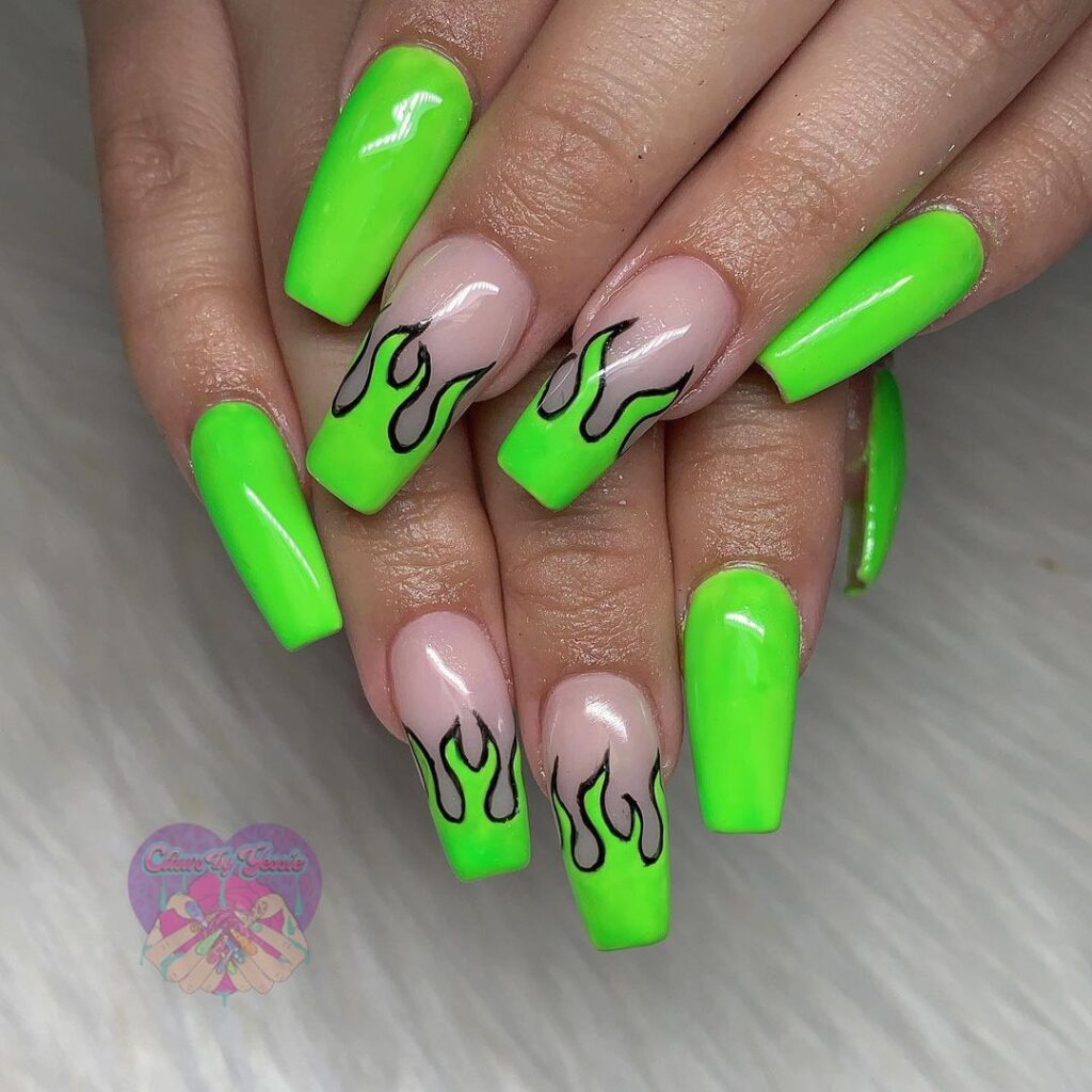 Green Neon Flames