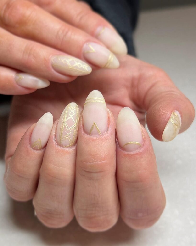 Matte Milky White With Simple Gold Accents 