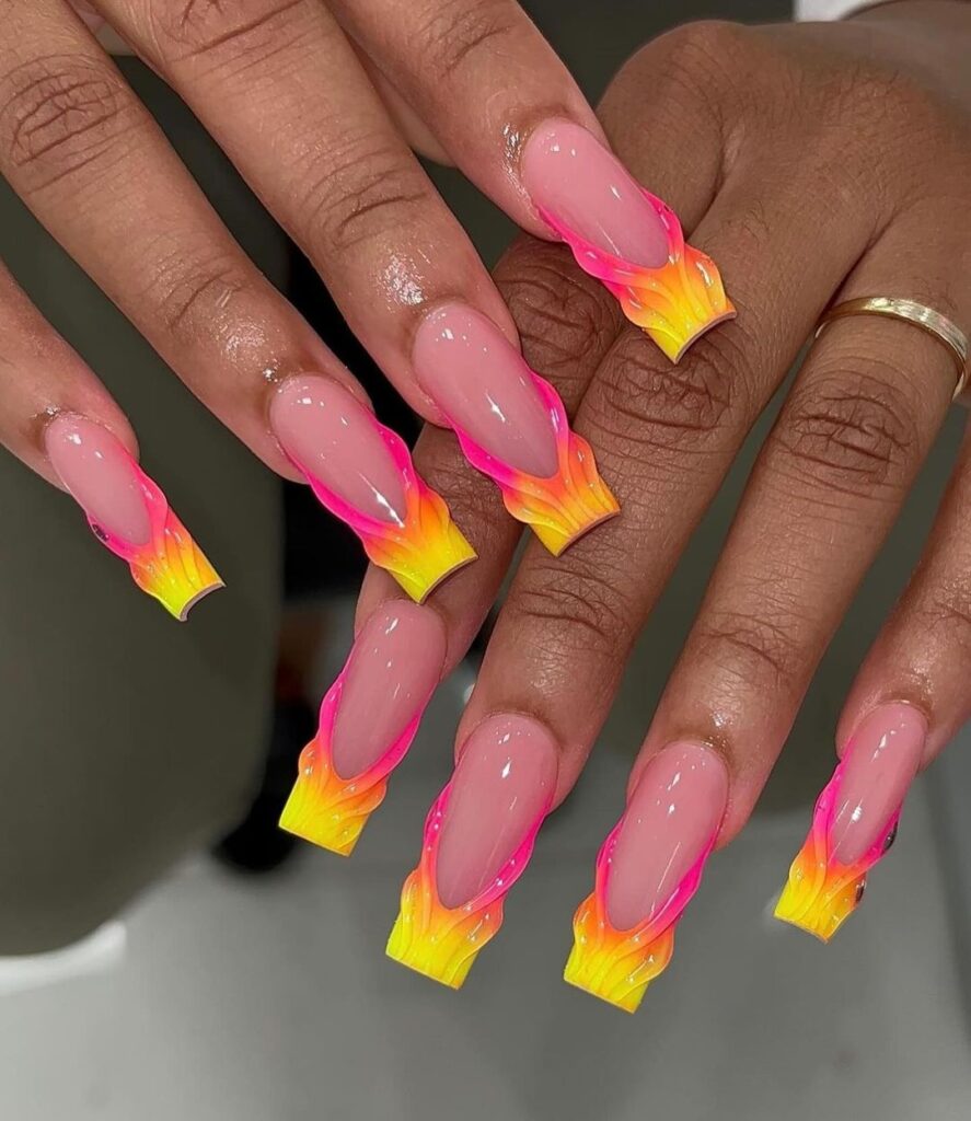 Neon French Flames