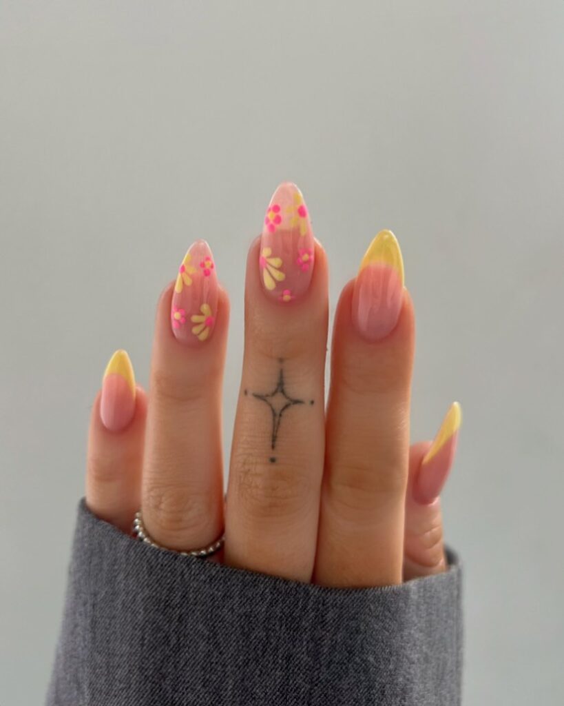 Pink And Yellow Floral Combo 