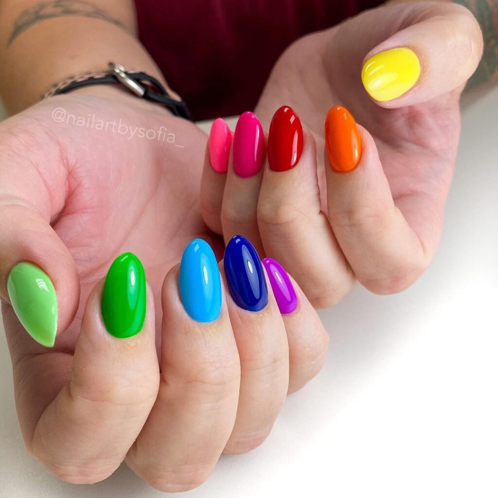 Rainbow Multi-Colored Mani