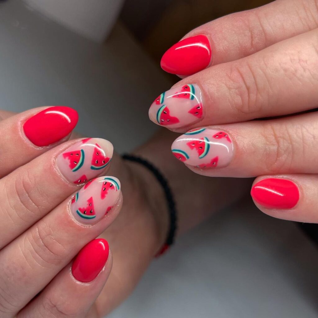 Red Watermelon Nails