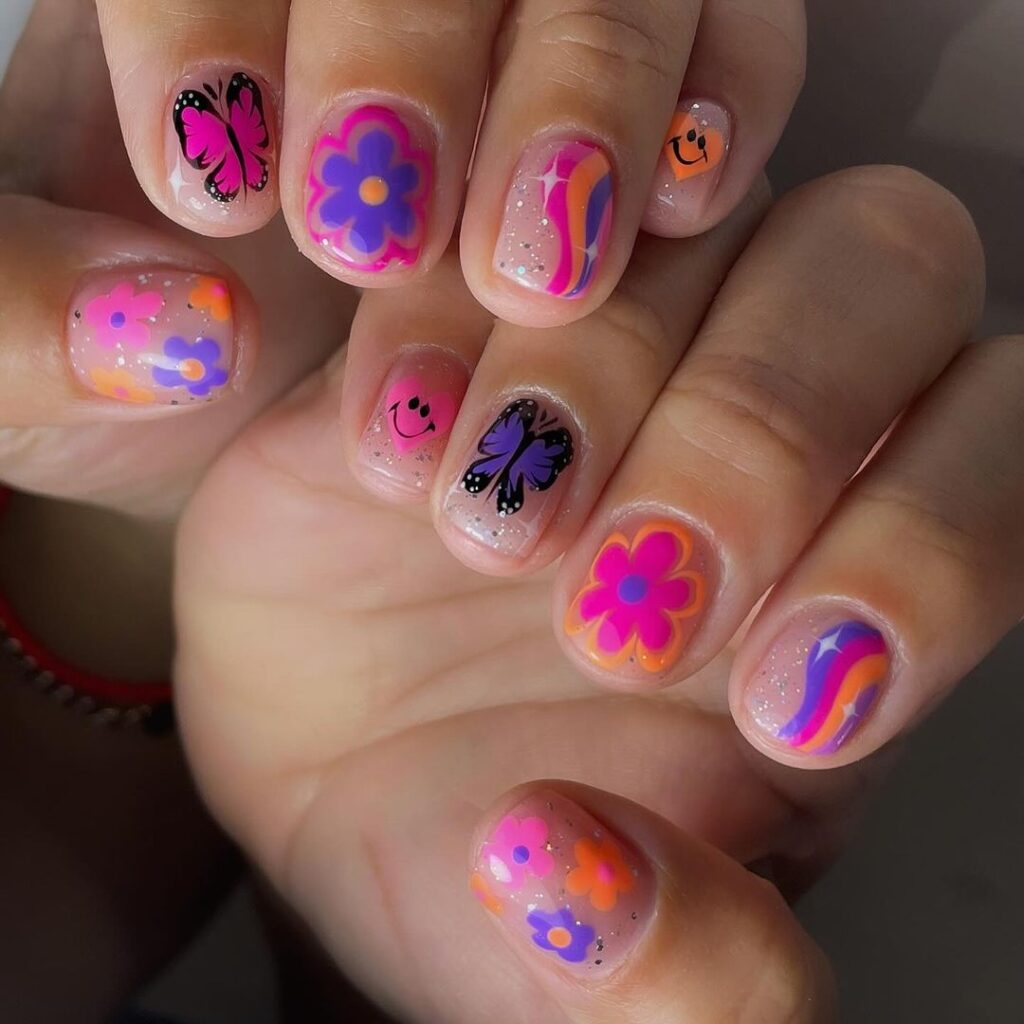 Manicura mixta de primavera 