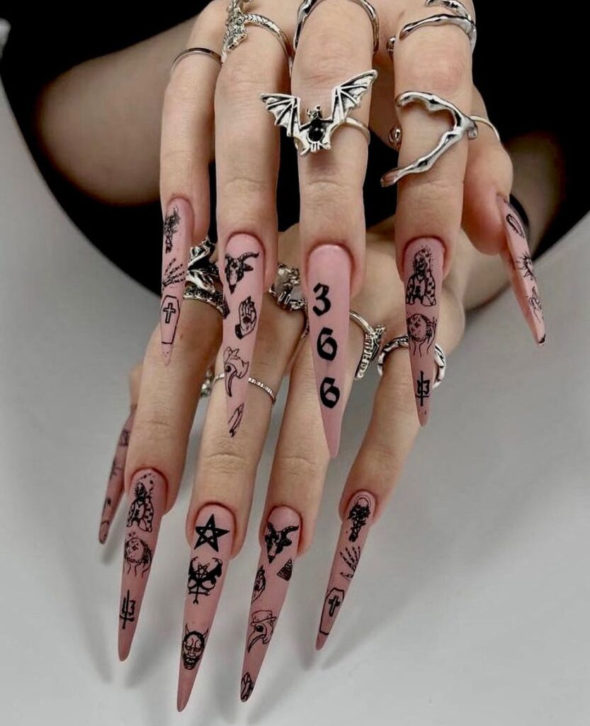 Tattoo Stamping Nails