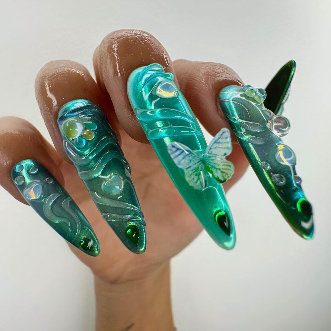 aquatic fairy nail art