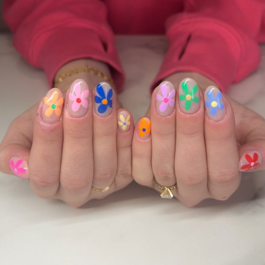 bright spring colorful nails